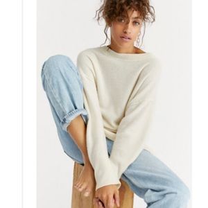 Free People “Talk All Night” cashmere sweater in ivory